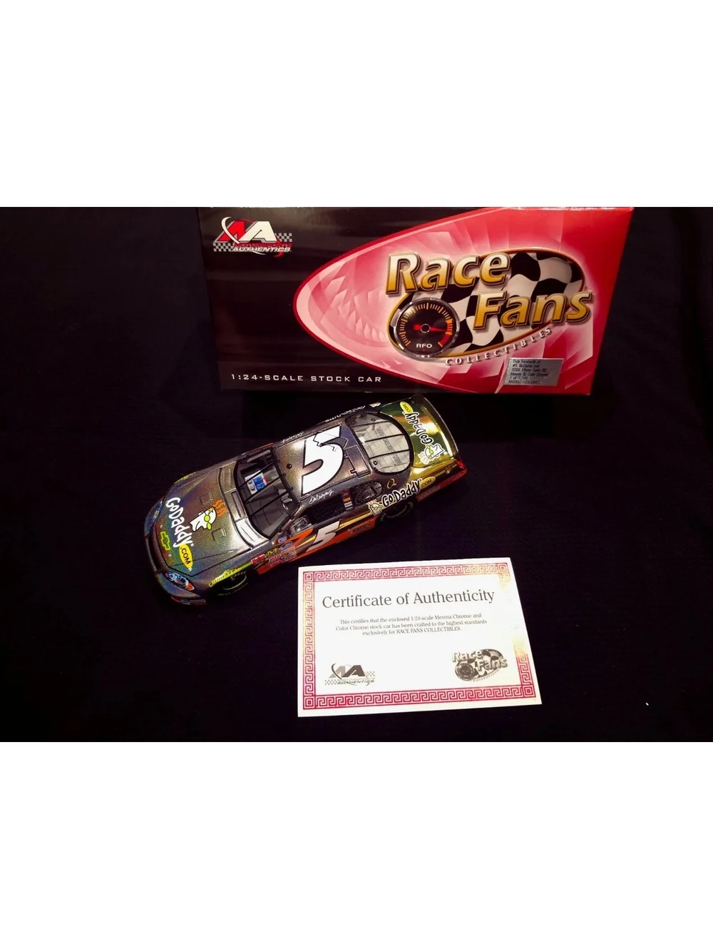 1:24 Scale Mesma Chrome and Color Chrome Stock Car with Certificate of Authentic